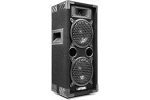 MAX26 dual 6" passive DJ PA speaker, 600W, 2-way bass reflex system with twin 6-inch woofers and tweeter horn for crisp, powerful sound. Portable Design for Mobile DJs, PA, karaoke and events.