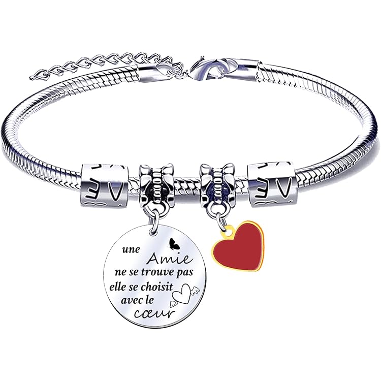 Bracelet Amitié Gravé - Cadeau Personnalisé Pour Meilleure Amie Ou Sœur