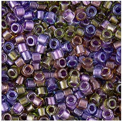 Miyuki Delica Size 11 DB986 Lined Purple/Bronze Mix Qty 50 grams