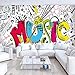Produktbild YWYWYWYW Cartoon-Stil Musik-Bezogenen Wandbild Benutzerdefinierte Fototapete Für Kinderzimmer Sofa Tv Hintergrund Heimwerker Wandbild Wandpapier40Cm(H)×60Cm(W)
