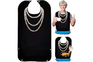 HZYIQ Bavoir pour Adultes Lavable, Grand et Imperméable pour Personnes Âgées, Femmes et Hommes - Rigolo, pour Repas, Noël - Réutilisable, pour Handicapés