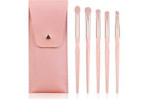 Rosa Tragbarer Lidschattenpinsel Set von ENZO KEN, Veganes Lidschattenpinsel Set, Kleiner Nasenkonturpinsel, Bunte Augenpinsel, Lidschatten Mischpinsel, Augen Make up Pinsel Set Professionelle.