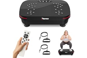 PASYOU Pedana Vibrante,Potente Pedana Vibrante Dimagrante per la Costruzione e la Modellazione Muscolare, Pedana Fitness Oscillante per Glutei Gambe con Telecomando e 2 Fasce di Resistenza