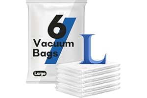 VACBIRD Bolsas de vacío para ropa, paquete de 6, grandes (80 x 60 cm), reutilizables, bolsas de vacío que ahorran espacio para ropa de cama, edredones, viajes