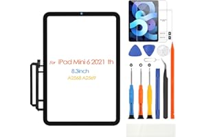 ARSSLY Touch Screen for iPad Mini 6 Gen 2021, for iPad Mini 6th Generation 8.3 inch Digitizer Model A2568 A2569 Screen Replacement Touchscreen Glass Panel with Repair Kit (not LCD Display)