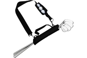 AMRTA Bolsa de transporte para palos de golf con bolsillo y correa de hombro para hombres y mujeres, golfistas, ligera, plegable, duradera (negro)