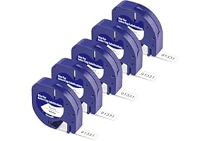 ‎BOYEEZON BOYEEZON Kompatibel für Dymo Letratag Etikettenband Plastic White 12mm x 4m für Dymo Letratag LT-100H LT-100T XR QX50 LT-200B, Kunststoff Schriftband Schwarz auf Weiß, 91221/S0721660