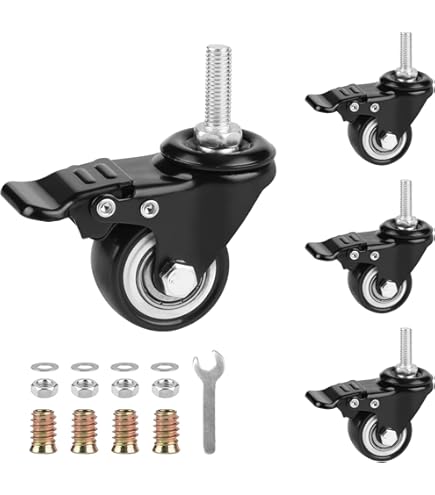 2 inch 50mm wielen M8 × 50mm draadmeubels zwenkwielen stille Universele draaibare zware rubber met rem voor trolley Babybed Wijnkar 200KG - 4PCS ( schroef 2 inch 50mm wielen M8 × 50mm draadmeubels zwenkwielen stille Universele draaibare zware rubber met rem voor trolley Babybed Wijnkar 200KG - 4PCS ( schroef