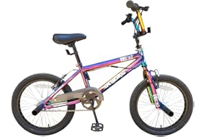 XN Beast Neo-Chrome 18" Kids Freestyle BMX Bike, Single Speed - Jet Fuel Oil Slick Finish