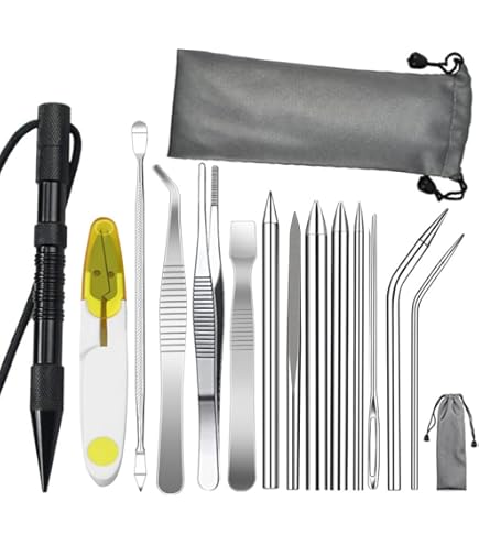 FCOUIID Piquet D'épissure De Corde Marine FID Avec Poignée En Bois Style Suedois Acier Inoxydable 304 Pour Fil De Ligne Diametre Petit 18 A 12