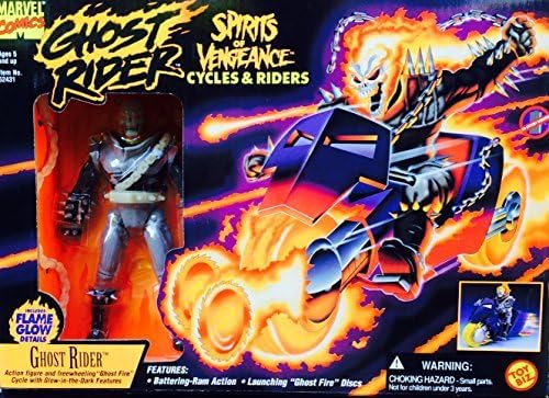 GHOST RIDER Action Figure &amp; Freewheeling Ghost Fire Cycle 1995 Ghost Rider Spirits of Vengeance Marvel Comics Toy Biz Cycle &amp; Rider Set by Ghost Rider