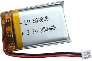 AOLIKES 3.7V Li-ion 502030 Battery 250mAh w/JST Ph1.25 Plug fit for VXi BlueParrott B250-XT Wireless Bluetooth Headset Nextbase Dashcam Battery Replacement - (1 PACK)