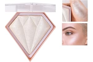 BELIKY GIRL 5 Couleur Diamond Highlighter Palette, Mettre en valeur, Trim & Rougir 3 Utilisations Poudre de Lueur, Brillant Bronzer Highlighter, Imperméable Longue Tenue Highlighter (Blanc perle)