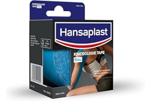 Hansaplast Taśma kinezjologiczna, wodoodporna taśma sportowa łagodzi bóle mięśni i wspomaga krążenie krwi, taśma kinesio zapewnia wsparcie stawów i mięśni*, 1 rolka, niebieska