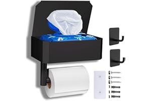 AZOMKER Portarrollos Papel Higienico, Porta Rollos de Papel Higienico, Soporte Papel Higienico, Porta Rollos de Papel Higienico Adhesivo, Portarrollos Papel Higienico Negro