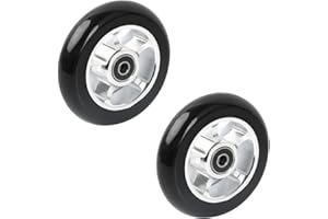 Granvoo 2 pezzi Ruote 100 mm per freestyle Scooter, Monopattino Freestyle Ricambio Rotelle, Ruote Carrello per Bagagli, Ruote Trolley Ricambio Alluminio, Ruote per Pattini in Linea Scooter 100 x 24mm