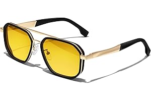 KANASTAL Retró Gafas de Sol Polarizadas Metálica de Alta Resistencia, Bisagra de Resorte Protección UV400 - Unisex para Conducción, Viajes y Pesca