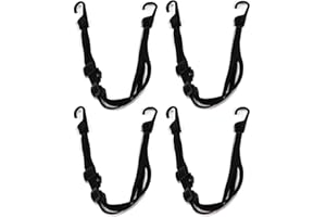 FUNRELAXER Corda Elastica, Nero Elastici Moto Portapacchi, Cinghie per Casco Corda Elastica per Porta Casco Moto Bici,Carico Regolabile con Ganci,Cinghia Elastica Moto(60CM-110CM) (4pz)