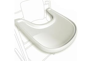 BABARTA Hochstuhltisch kompatibel mit Stokke Tripp Trapp Stuhl mit leistungsstarker glatter Saugfläche, ergonomisches, geschwungenes Design, Glänzend milchige – BPA-frei, einfach zu montieren