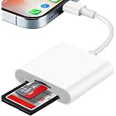 SD Card Reader for iPhone, SD/Micro SD Card Adapter, Lightning Photography Memory Card Adapter, SD Card Adapter for iPhone 14