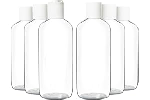 Youngever Set of 6 500 ml Plastic Bottles with Disc Stopper, Travel Bottles with Disc Closure, Squeeze Bottles with Disc Closure (White Cap) 6 Pieces