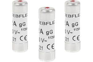DEBFLEX Fusible électronique - Fusible céramique - Fusible avec Voyant - Fusible 25A - Sachet De 3 Fusibles avec Voyant 10,3X31,5 25A - Norme française - 715356 gris