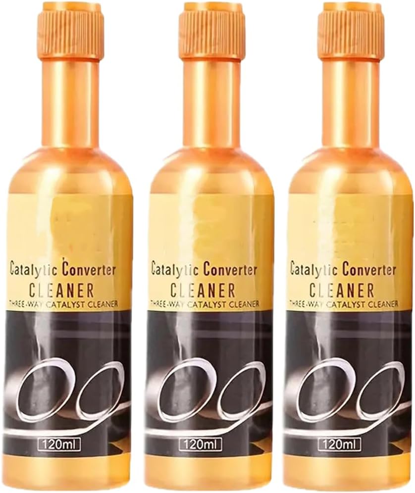Catalytic Converter Cleaner Fuel System Additive for Gas and Diesel Vehicles Engine and Exhaust System Maintenance Easy Pour In 120ml (3 PACK)
