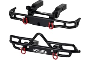 INJORA Paraurti Anteriore Posteriore RC CNC in Alluminio per 1/18 RC Crawler FMS FCX18 LC80 Upgrade