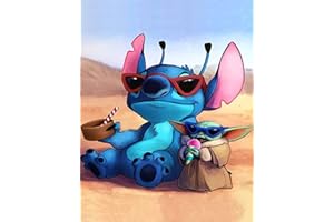 Tabeskly 5d Diamond Art Kits Adults Diamond Painting Kits for Adults UK Cartoon Stitch Jewel Bead Gem Crystal Crafts Dimond Picture Art Kit Adults Full Drill Kids Gift