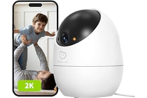 Beans View 2K (3MP) Inomhus Säkerhetskamera, Smart Färg Nattseende, Wi-Fi Husdjurs- / Hund- / Kattkamera Med Mänsklig Rörelsedetektering Och Spårning, 360° Vy Babymonitor, 2,4 GHz PTZ CCTV D210