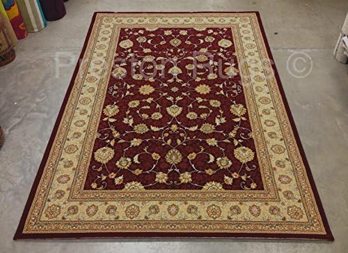 Traditional Rug Bordered Persian Polypropylene 80 x 150 cm (2'8" x 5') Machine Made Red
