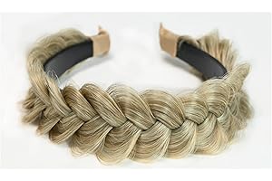 TOECWEGR Hairband Braided Hairpiece Messy Wide 2 Strands Fluffy Braids Wig with Tooth Women Headband Hair Bands