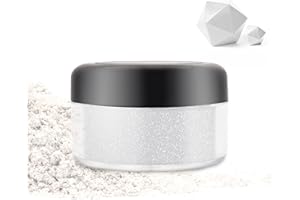 ‎DECORROM Essbarer Glitzer - 10g Essbarer Glitzerstaub Glitzerpulver für Lebensmittel, Getränke, Kuchen - Metallisch Lebensmittelfarbe Pulver Staubpulver zum Dekorieren von Torten, Süßigkeiten, Keksen (Weiß)