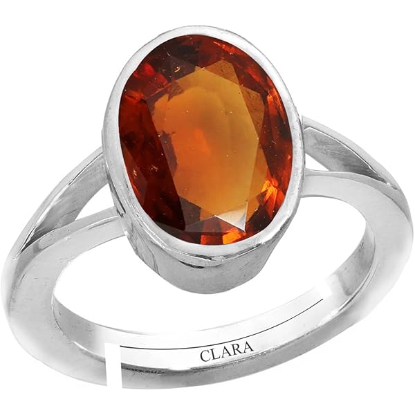 Anello Gomed (Essonite) Naturale 11 Ratti (10 Carati) In Metallo Panchdhatu Regolabile | Certificato Per Astrologia | Uomo/Donna - 6