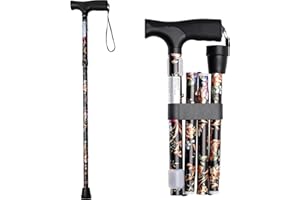 NCS35® Adjustable Folding Walking Stick for Women & Men Lightweight Collapsible Mobility Aid with Pivot Tip, Comfortable Grip, and Anti-Slip Design Ideal for Travel