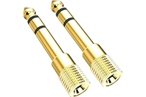 PENCILUPNOSE© (2 pack Headphone Adapter Jack 6.35mm Male 1/4 inch to 3.5mm Female 1/8 inch Audio Stereo Adapter, Small to Big Headphone Audio Jack Plug Adaptor Converter for Digital Piano, Keyboard