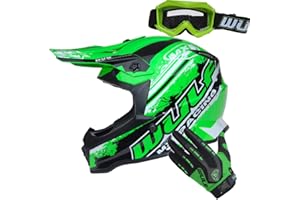 Wulfsport 2020 Off Road Pro Children Kids Motocross Helmet + Kids Attack Gloves + Goggles