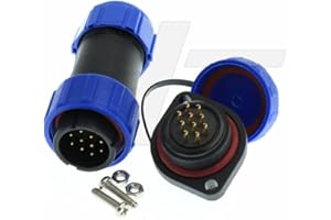 HANGTON CONNECT HangTon HE21 - Conector de 10 pines para aviación industrial, impermeable, IP68, macho hembra, 5 A, montaje con tornillo