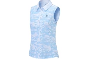 MoFiz Women's Sleeveless Tops Lady-fit Golf Polo Shirts Casual Sports Work Tennis T-Shirts
