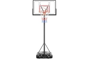 Yohood Basketball Hoop Outdoor, 10FT Professional Portable Basketball Hoop for Kids Adults Youth, Basketball Stand with Wheels Sturdy Backboard Adjustable Height Net Set System Game Park Garden