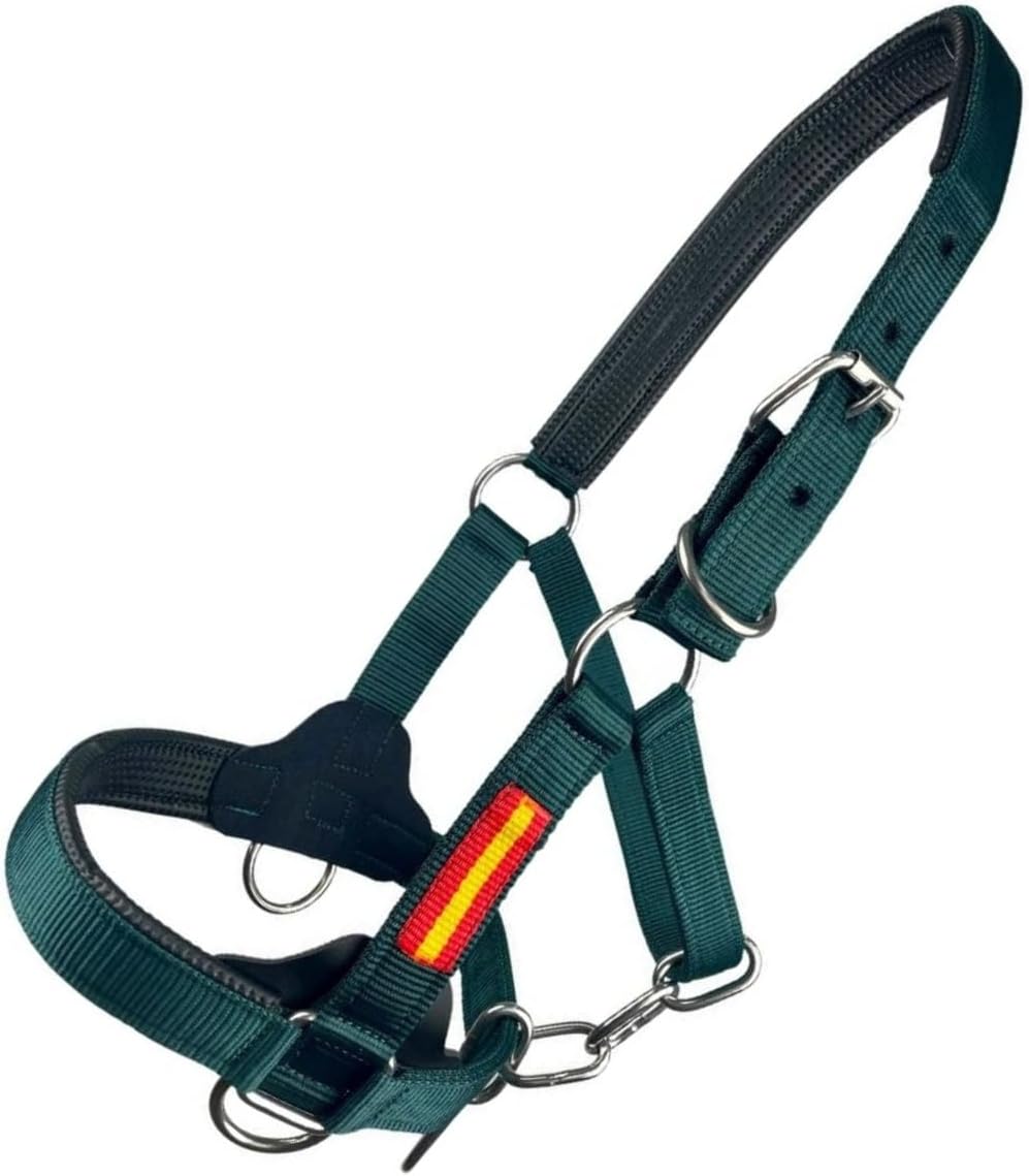 Cabezada cuadra nylon extra Los Nietos Dressage | Talla FULL | Color Verde | Equipamiento para el caballo | Producto de Guarnicionería | Tradición artesana | Los Nietos