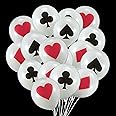 Sumind 24 Pieces Casino Balloons Poker Themed Playing Cards Latex Balloons for Casino Theme Party, Poker Events, Birthday Themed Party Decorations