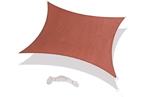 Warooma 2.5m x 2.5m Sun Shade Sails Canopy with Rope Rectangle Sand UV Heavy Duty Commercial Grade Patio Waterproof Block Sun Shade Awning for Outdoor Facility And Activities