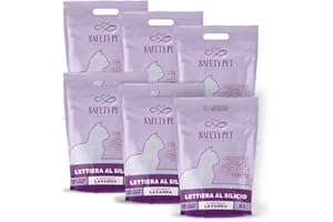 SAFETY PET LETTIERA PER GATTI SILICIO SUPER ASSORBENTE OFFERTA FORMATO MAXI 30LT PROFUMO LAVANDA