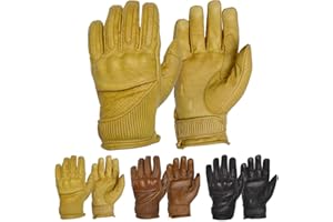 GOLDTOP Mens Silk & Unlined Viceroy Armoured CE APPROVED Leather Motorcycle Gloves [3 Colours!] | Knox CE Armoured Floating Knuckle Protection Unlined Perforated Summer Gloves