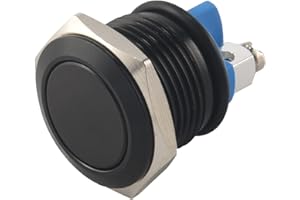 Geieold Bouton Poussoir Interrupteur Noir 16mm 12V Pour Voiture Auto