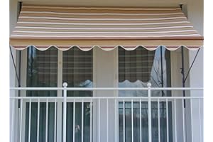 Angerer Freizeitmöbel GmbH Klemmmarkise Exklusiv - Markise für Sonnenschutz - Montage ohne Bohren und Dübeln - ideale Balkonmarkise für Mietwohnungen (Rost-Beige, 300 cm)