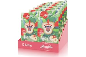 ANACONDA WILD NATURAL SNACKING Anaconda Foods - Apple Chips - Auténtico Sabor a Manzana Roja Crujiente al Horno 100% Sin Azúcares Añadidos - Contiene: 12 Bolsas de 20 gramos c/u