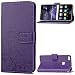 Huawei P8 Lite 2017 Leather Case,Huawei P8 Lite 2017 Floral Wallet Case,Leeook Card Slots Pu Leather Magnetic Closure Bookstyle Elegant Retro Pressed Flower Strap Flip Wallet Proective Case Cover with Stand for Huawei P8 Lite 2017+1x Black Stylus-Flower,Purple