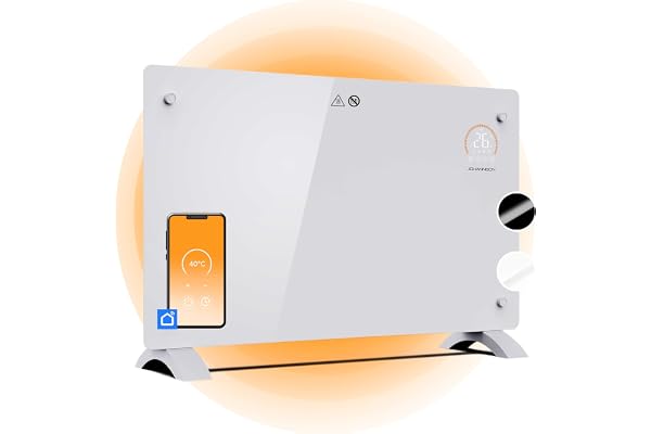 Johannson Radiateur Électrique à Thermostat Aurora Intérieur - Radiateur Électrique Mobile - Économique à Convecteur - Chauffage Électrique Inertie 2000w